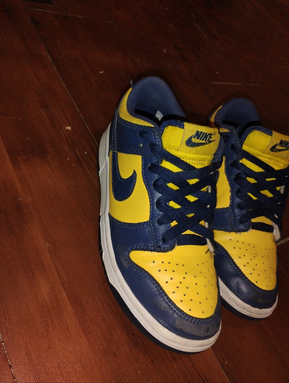 Nike Kids Low-Top Sneakers in Yellow and Navy Blue